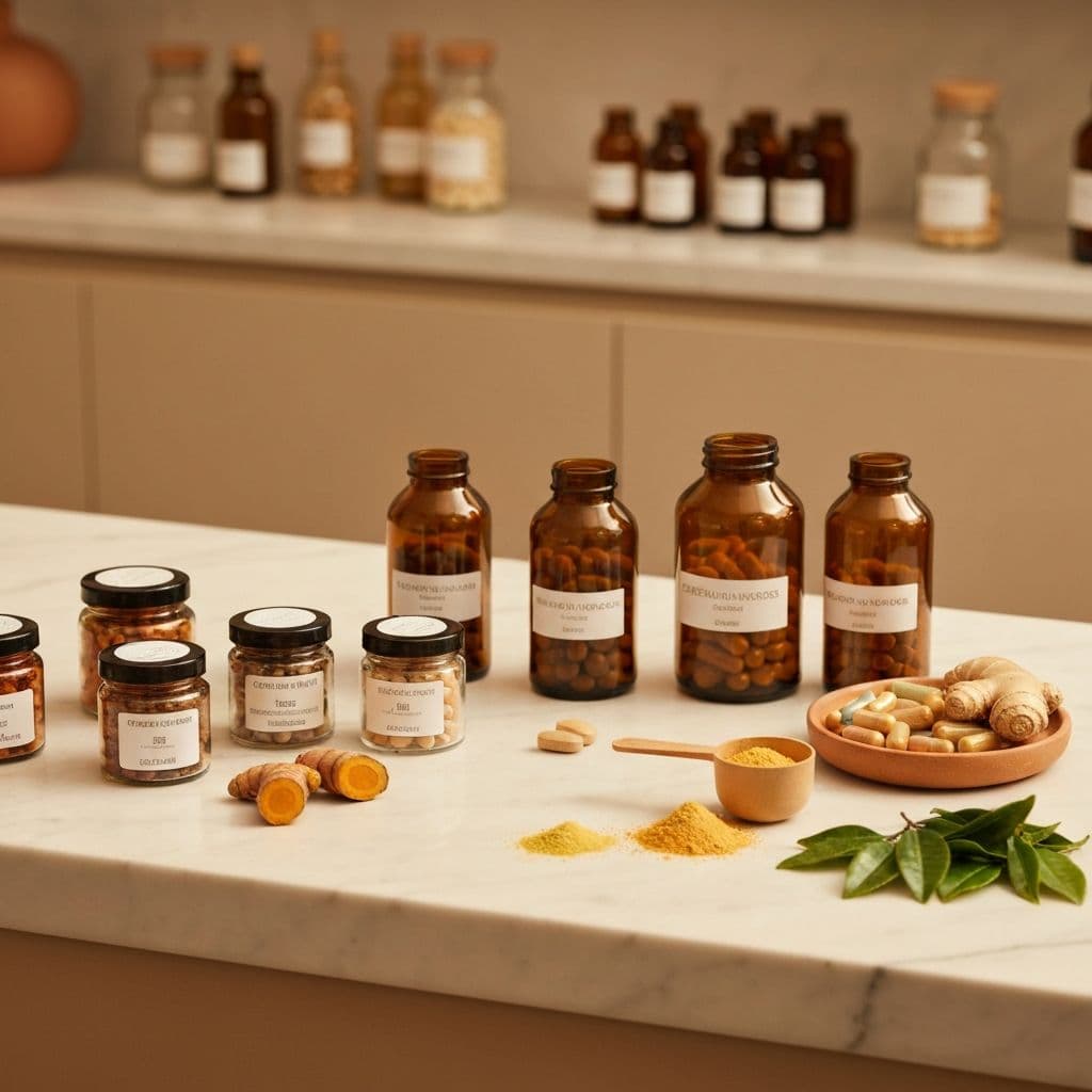 Suplementos manipulados personalizados em capsulas e frascos